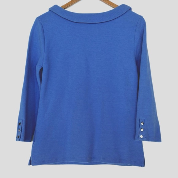 Talbots Blue Women's Top. Boatneck, Pull over. - Picture 3 of 4